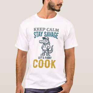 Savage Cook Alligator Vintage Engraving Graphic_1 T-Shirt