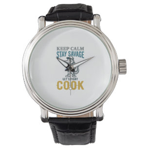 Savage Cook Alligator Vintage Engraving Graphic_1 Watch