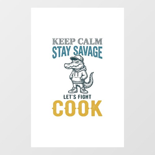 Savage Cook Alligator Vintage Engraving Graphic_1 Window Cling