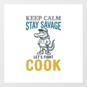Savage Cook Alligator Vintage Engraving Graphic_1 Window Cling