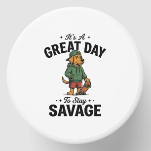 Savage Dog Vintage Engraving T-Shirt Design_1 Mini Candle Favors