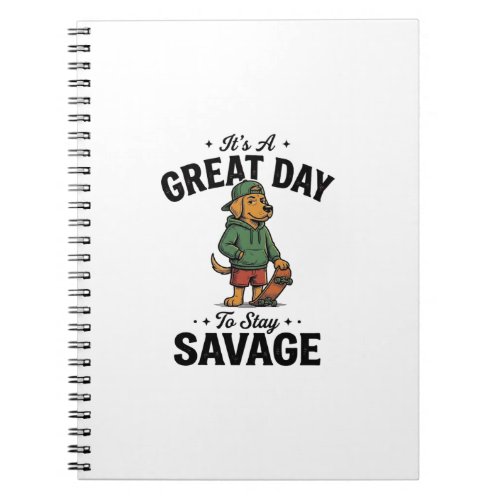 Savage Dog Vintage Engraving T-Shirt Design_1 Notebook
