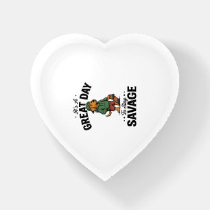 Savage Dog Vintage Engraving T-Shirt Design_1 Paperweight