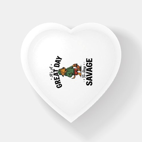 Savage Dog Vintage Engraving T-Shirt Design_1 Paperweight