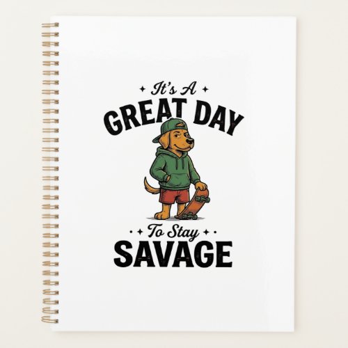 Savage Dog Vintage Engraving T-Shirt Design_1 Planner
