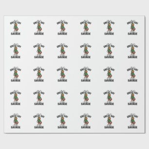 Savage Dog Vintage Engraving T-Shirt Design_1 Wrapping Paper