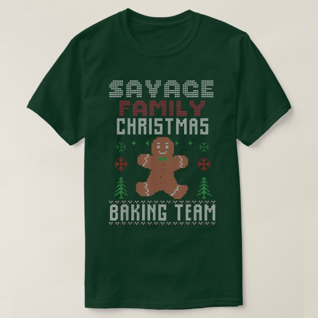 Savage Family Christmas Baking Team Matching ginge T-Shirt (Design Front)
