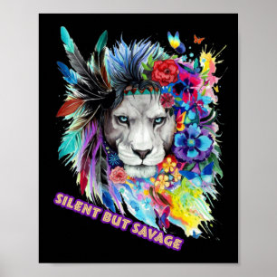 Savage Lion Sticker Poster
