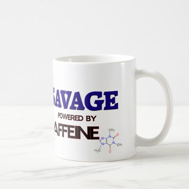 Savage powered by caffeine coffee mug (Right)