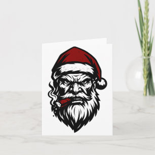 Savage Santa Claus Smoking Cigar Christmas Card