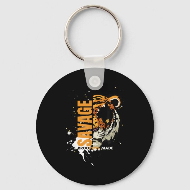 Savage Tiger,brooklyn Made, Graphic Tees Tiger, Mo Keychain (Front)