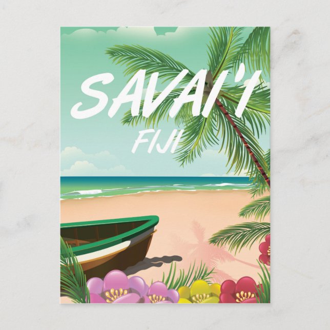 Savai'i Fiji Samoa travel poster Postcard (Front)