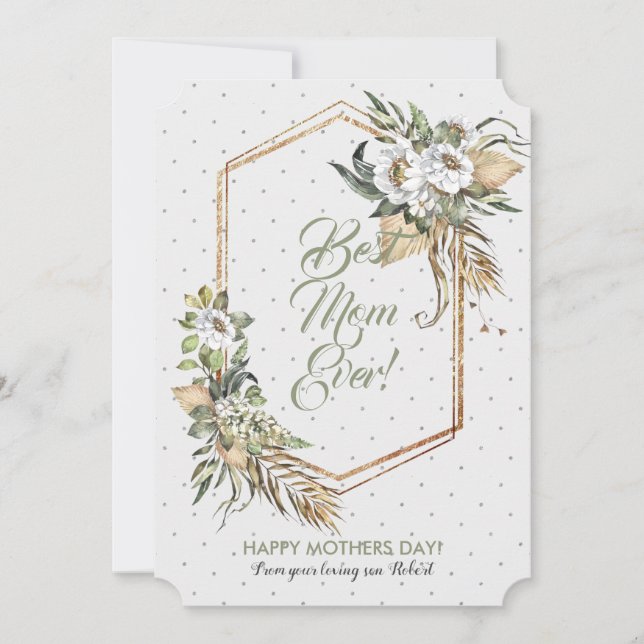 Savanna flowers frame holiday card (Front)