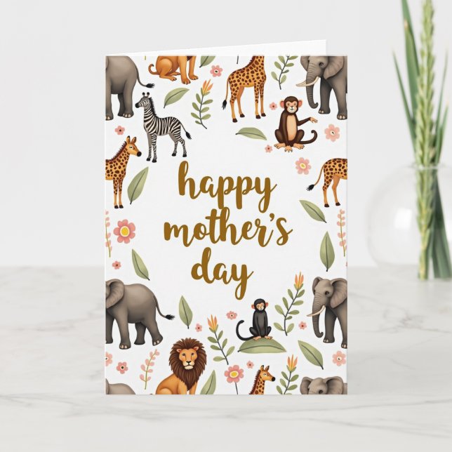 Savanna Mothers Day Scene Card (Front)