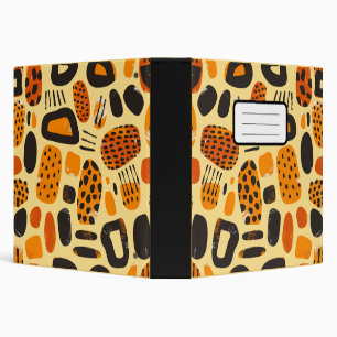 "Savanna Pop: Tribal Vibes in Orange & Black" 3 Ring Binder