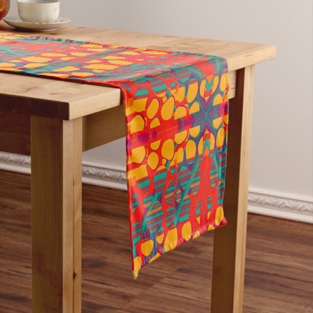 Savanna Remix: Afrocentric Animal Collage  Short Table Runner (In Situ)