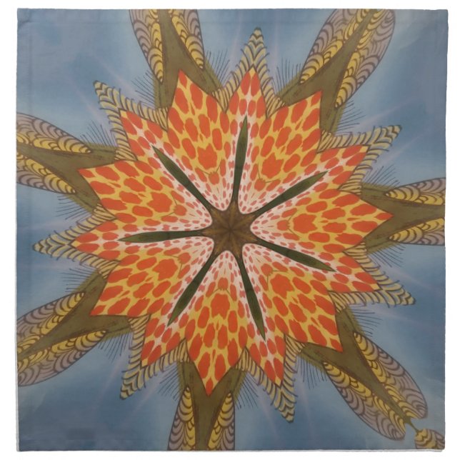 Savanna Star Bloom – A Bold African Animal Print Cloth Napkin (Front)