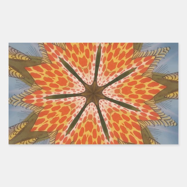 Savanna Star Bloom – A Bold African Animal Print Rectangular Sticker (Front)