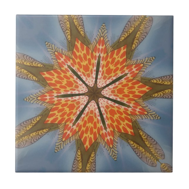 Savanna Star Bloom – A Bold African Animal Print Tile (Front)