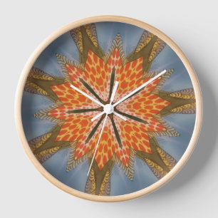 Savanna Star Bloom – A Bold African Animal Print Wall Clock