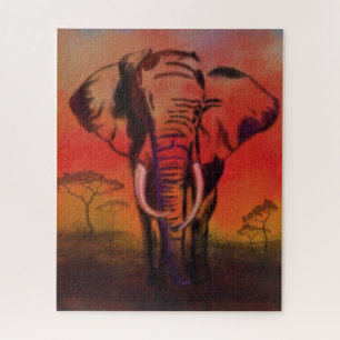 Savanna Sunset Elephant Puzzle