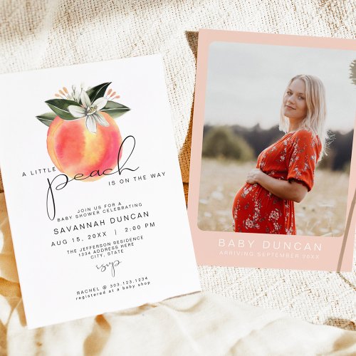 SAVANNAH A little Peach Baby Shower Peaches Invitation