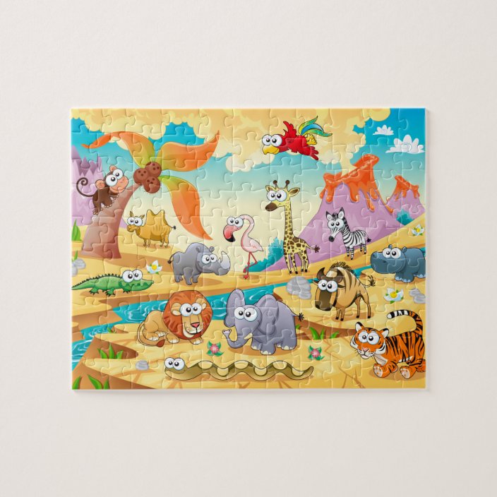 Savannah animals family jigsaw puzzle | Zazzle.com