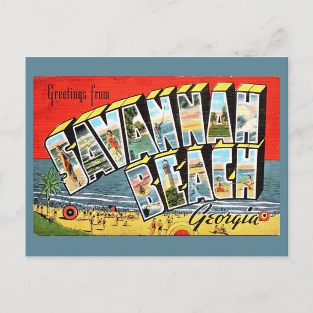 Savannah Beach Georgia 2 Greeting Postcard (Front)