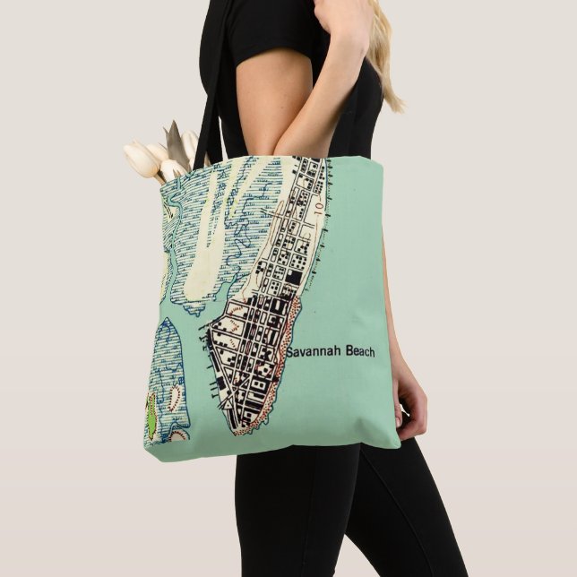 Savannah Beach - Tybee Island Shoulder Tote Bag (Close Up)