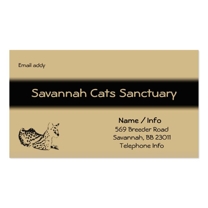 Savannah Cat Business Card / Customize