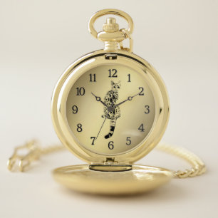 Savannah Cat Caught by Surprise Pocket Watch