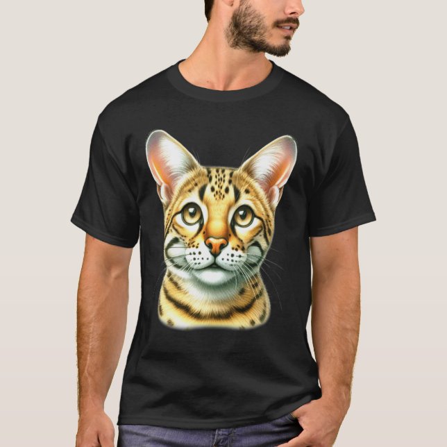 Savannah Cat Portrait T-Shirt (Front)