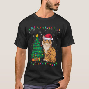 Savannah Cat Santa Hat Men Women Kids Christmas Tr T-Shirt
