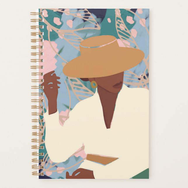 Savannah Days – Minimalist Woman in Hat Notebook (Front)