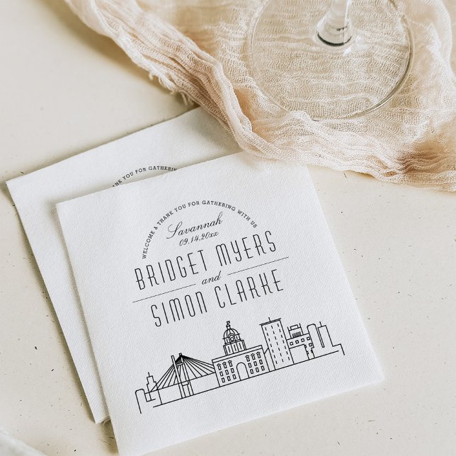 Savannah Deco Skyline | Wedding Event Napkins (Creator Uploaded)