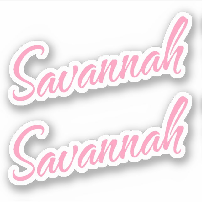 Savannah Decorative Name in Pink x2 Sticker (Front)