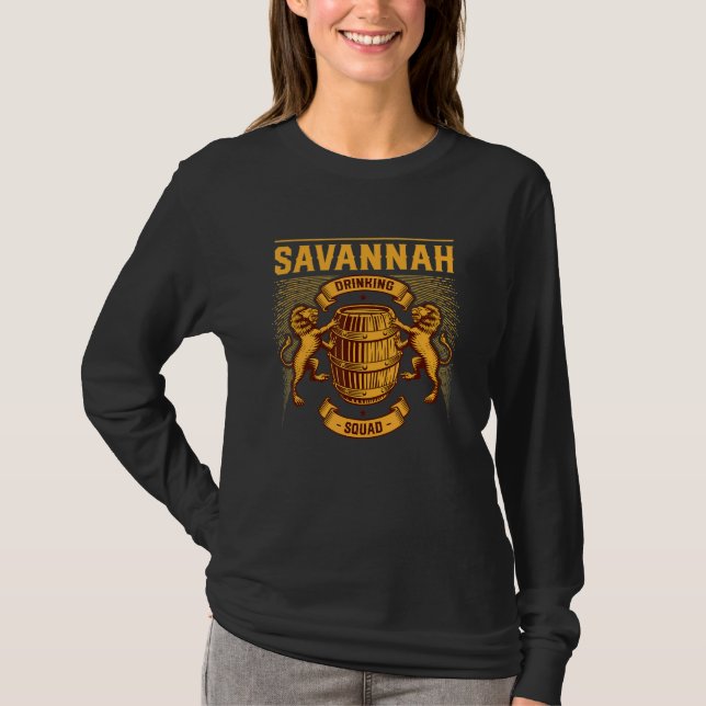 Savannah Drinking Squad Georgia Homebrewing Ga Bre T-Shirt (Front)