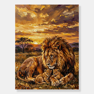 Savannah Family Lion Art Poster Premium Wildlife
