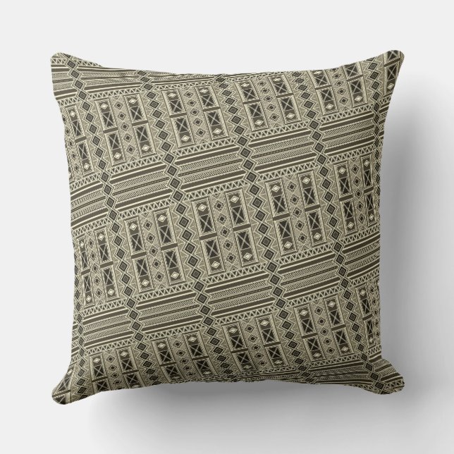 Savannah Fire: The Mali Terracotta Geometric  Throw Pillow (Back)