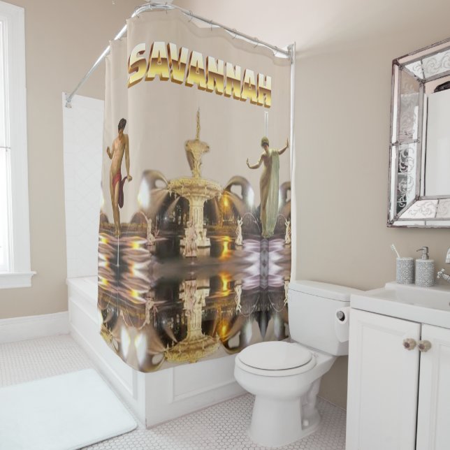 Savannah Forsyth Park Fountain Classical  Shower Curtain (In Situ)