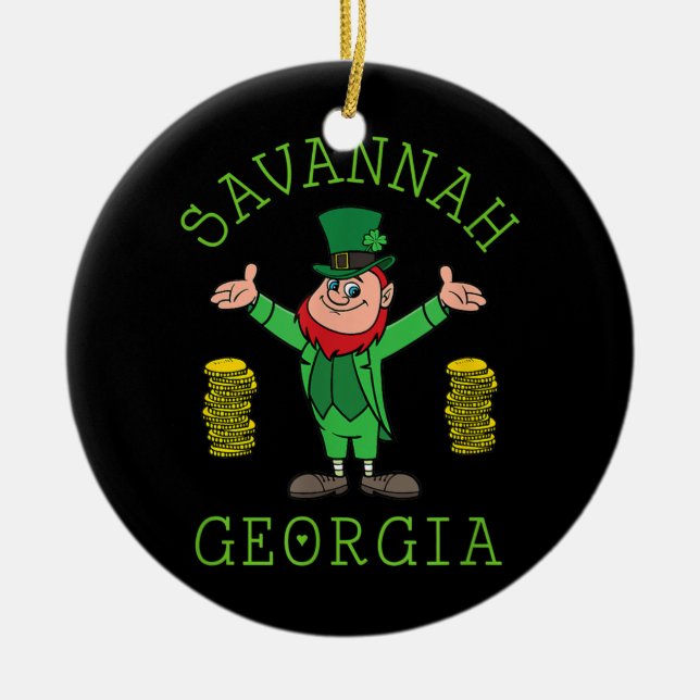 Savannah GA  Ceramic Ornament (Front)