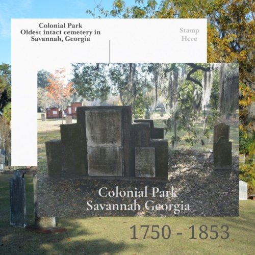 Savannah GA Colonial Park Cemetery Photographic Postcard