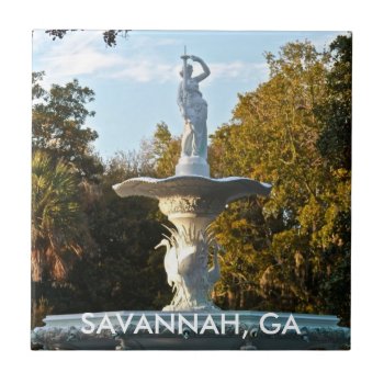 Savannah Ga Georgia | Forsyth Park Fountain Ceramic Tile by angela65 at Zazzle