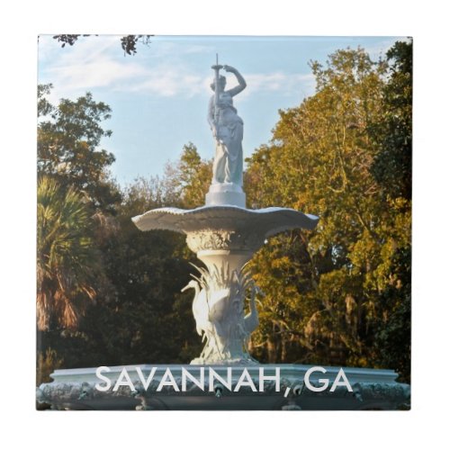 Savannah GA Georgia  Forsyth Park Fountain Ceramic Tile