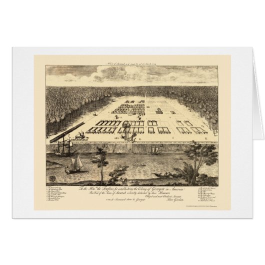 Savannah, GA Panoramic Map - 1734 Cards (Front Horizontal)
