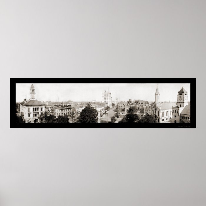 Savannah GA Panoramic Photo 1909 Poster