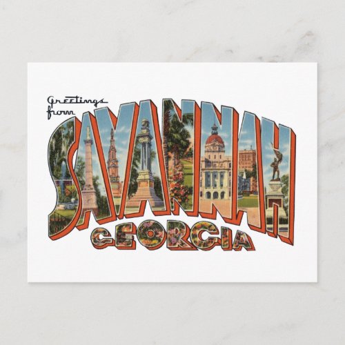 Savannah GA Postcard