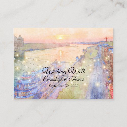 Savannah GA River Street Wishing Well Wedding Enclosure Card