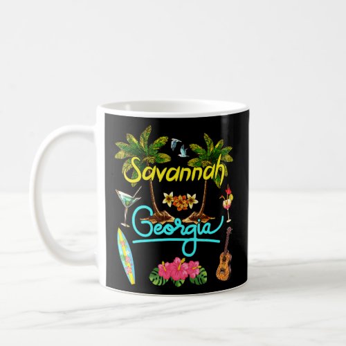 Savannah Georgia Beach Summer Palm Surf Sun Set Pa Coffee Mug