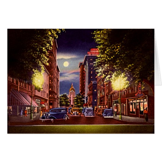 Savannah, Georgia Bull Street at night (Front Horizontal)